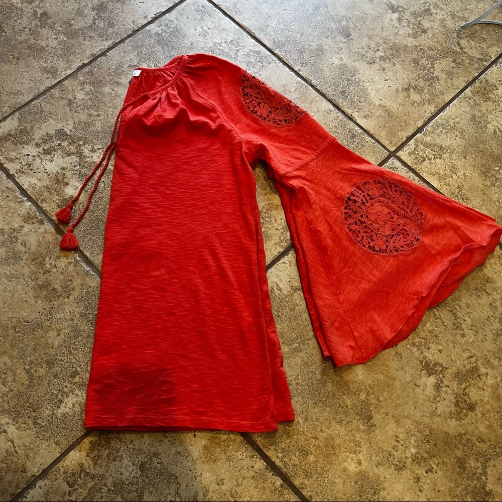 Sundance Coral Bell Sleeve Boho Blouse
